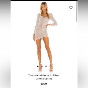 Thalia Mini Dress in Silver - Camila Coelho - size medium